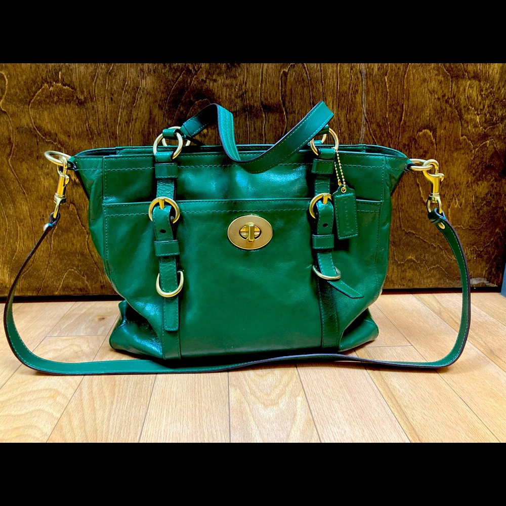 Rare Green Coach Purse with matching Wallet